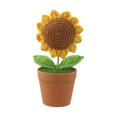 thumbnail image 1 of Bgsha Hand-Woven Wool Crochet Flowers Pot: Timeless, Low-Maintenance Floral Decor!, 1 of 10