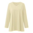thumbnail image 4 of Breezora Tunique à Col Rond Oversize pour Femmes, Manches Longues, Chemise Rayée, Blouse Douce à Coupe Ample, Tenue Décontractée Décontractée, Confort Quotidien 2026, Taille M, Jaune, 4 of 5