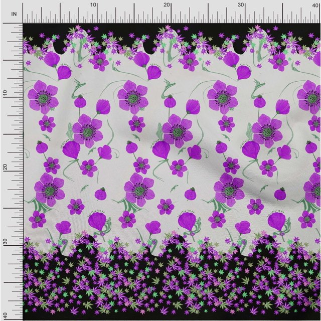 oneOone Cotton Flex Fabric Artistic Flower Panel Print Sewing Fabric BTY 40 Inch Wide