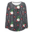 thumbnail image 4 of Blouses pour Femmes Décontractées Amples à Col Rond à Boutons à Manches Longues Haut à Imprimé de Noël Hauts pour Dames en Liquidation, 4 of 5