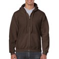 thumbnail image 1 of Gildan Mens Heavy Blend Full Zip Hooded Sweatshirt, S, Dark Chocolate, 1 of 2
