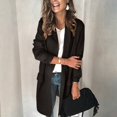thumbnail image 2 of Women Casual Solid Lapel Long Sleeve Open Front Pocket Coat Suit for Daily Work, 2 of 6
