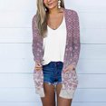 thumbnail image 2 of CEHVOM Cardigan à Imprimé Floral pour Femmes, Mode Décontractée, avec Poches, Manches Longues, Liquidation, 2 of 5