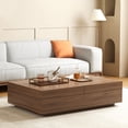 thumbnail image 4 of NessCarsti Walnut Elegance Collection Table Basse Moderne, MDF, Noyer / Brun, 4 of 11