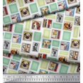 thumbnail image 2 of Soimoi Rayon Fabric Frames,Women & Dogs Patchwork Fabric Prints by Yard 42 Inch Wide, 2 of 3