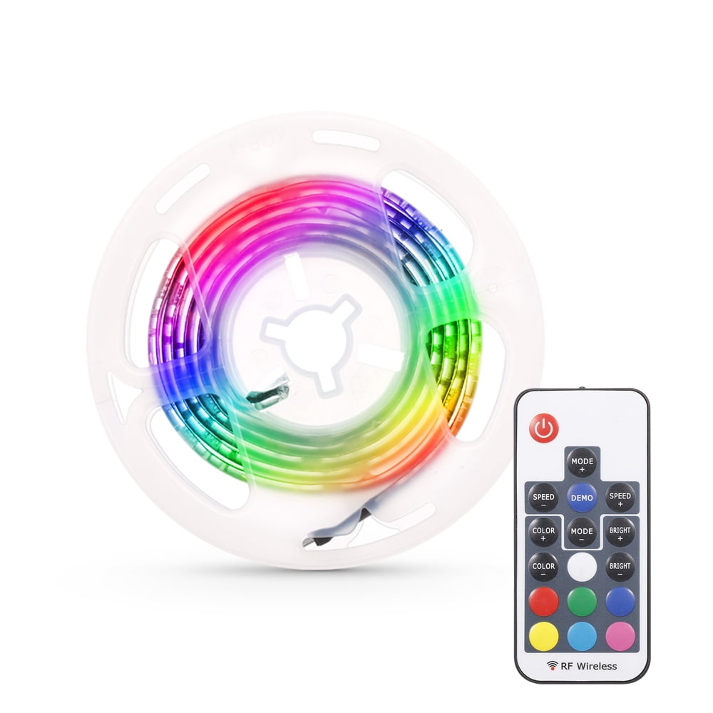 LED Computer Case Light Strip Flexible RGB Light Strip Diode 5V Desktop Screen TV Background Lighting USB Powered Remote Control 1 Meter