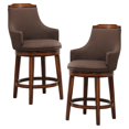 thumbnail image 1 of Lexicon Bayshore Wood Counter Height Swivel Stools - Brown (Set of 2), 1 of 9