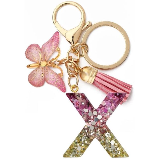 Letter Keychain,26 Letters A-Z Decorative Letter Keychain,Name Keychain for Women Girls Men Teenager Gift