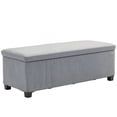 thumbnail image 1 of HOMCOM 44 Inches Storage Ottoman Bench with Lid, Legs, Foot Rest, Grey, 1 of 10