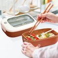 thumbnail image 4 of Yhmxh Plastic Lunch Box Microwave Heated And Separated Bento Box With Tableware Student Office Worker Portable Lunch Box Stationery Supplies Office Supplies Dorm Room Essentials, 4 of 4