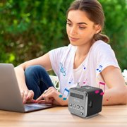ZZkhGO Mini Speaker with Screen, Portable Wireless Bluetooth Speaker, Aluminum Alloy Card Reader Radio AUX for Phone Computer