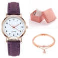 thumbnail image 1 of Women's Quartz Watch With Luminous Arabic Numeral Dial, Frosted Leather Strap, 32.5 mm Gold-Tone Case, Includes Bracelet And Gift Box, 1 of 1