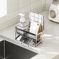 thumbnail image 4 of Towel Racks for Bathroomsponge Rack Kitchen Sink Organizer Stainless Steel Kitchen Soap Dispenser Organizer Kitchen and Bathroom Sink Rack for Hanging Towels and Holding Sponges, 4 of 9