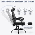 thumbnail image 1 of Kojooin Home Office Desk Chair，High-Back Mesh Swivel Chair with Footrest，Adjustable Lumbar Support Headrest, Computer Rolling Task Chairs for Home, Gaming Room, 1 of 9