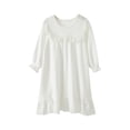 thumbnail image 2 of TIMIFIS Robe de Nuit Blanche à Manches Longues pour Tout-Petites Filles, Col Rond, Fluide, Confortable, Couleur Unie, Tenue de Nuit Décontractée, Douce et Légère, Robe de Pyjama de Sommeil, Tenue de Nuit Stylée pour Enfants, pour 3-15 Ans, 2 of 3