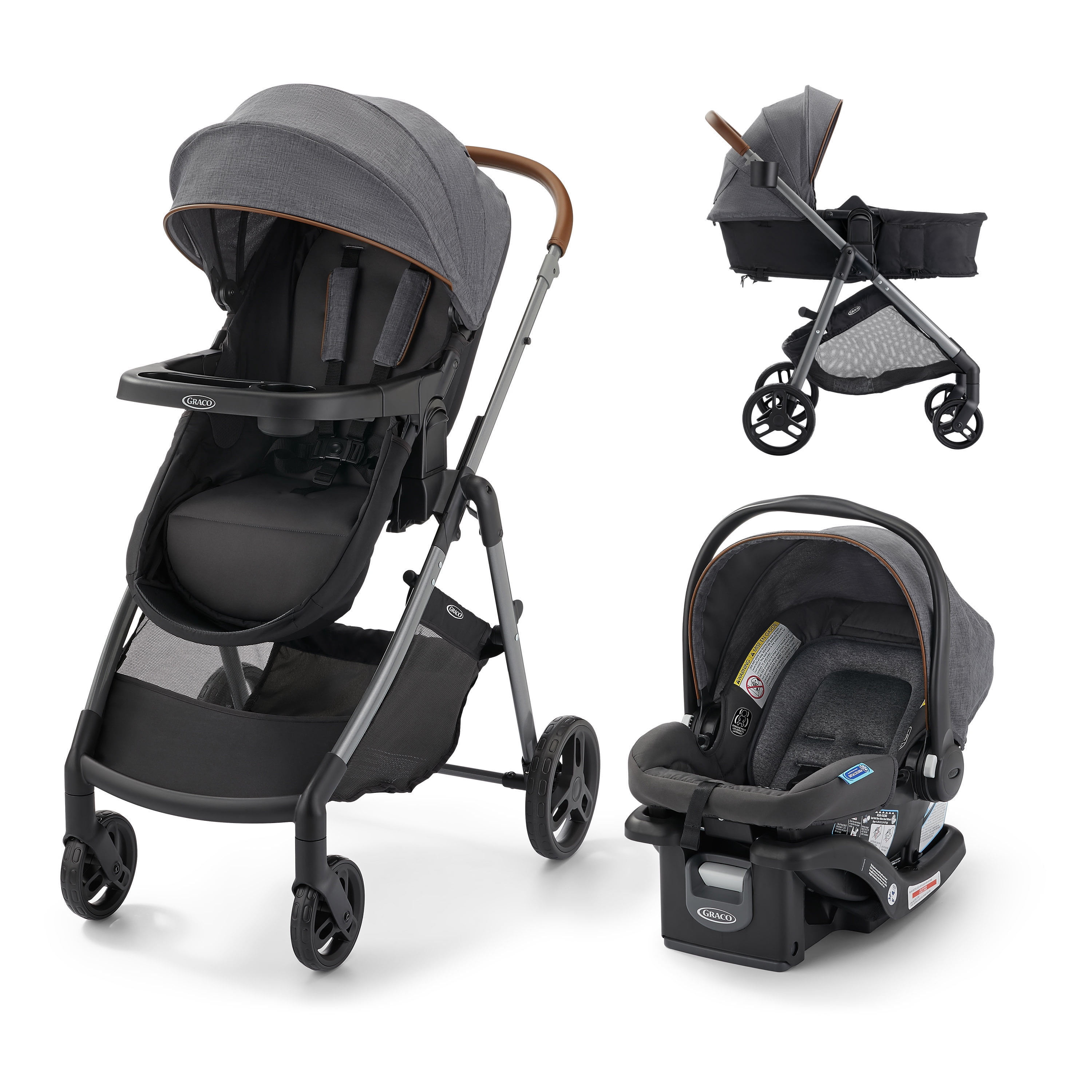 Graco Modes Trio Travel System, 3-in-1 Baby Stroller and Car Seat Combo, Rear-Facing from 1.8-16 kg (4-35 lb)