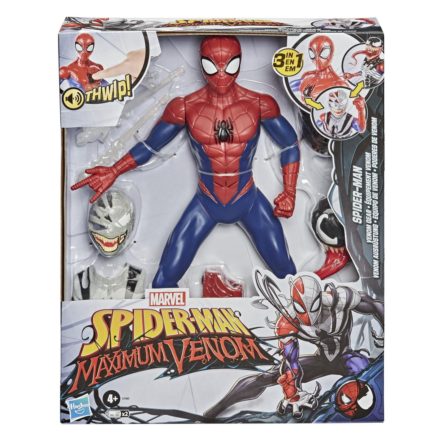 Marvel Spider-Man Maximum Venom, Spider-Man Venom Gear, 12-Inch