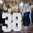 thumbnail image 5 of Marquee Numbers 38, 4FT White Light Up Numbers, 4 Feet Tall Cardboard Mosaic Number for 38th Birthday Party Backdrop Anniversary Decorations, Pre-Cut Large Frame Number, Assembly Required, 5 of 5