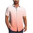 thumbnail image 1 of Pisexur T Shirts for Man , Chemise Décontractée Mode Homme Col Rabattu Impression Dégradée Manches Courtes Bouton Rouge Melon D\'eau, Chemises de Golf Homme & Chemises Homme, 1 of 7