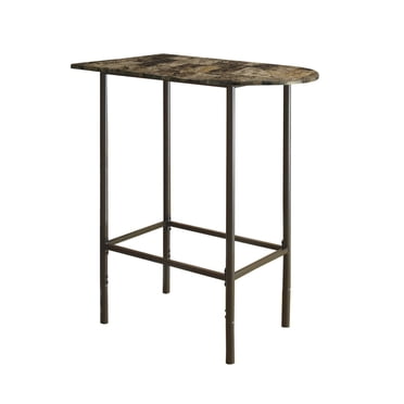 Monarch Specialties Bar Maison, Table De Bar, Hauteur Bar, Pub, 36" Rectangulaire, Petit, Cuisine, Métal, Stratifié, D'aspect Marbre Brun, Contemporain, Moderne