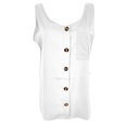 thumbnail image 4 of Fridja Womens Solid Color V-neck Button Vest Casual Loose Sleeveless Pocket Blouses, 4 of 5