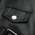 thumbnail image 4 of Yuyuzo Veste Courte en Cuir pour Femmes à Fermeture Éclair Vestes Asymétriques Col à Revers Manteau Ceinturé, 4 of 6