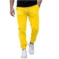 thumbnail image 2 of Ceisia Men Solid Color Loose Casual Pants Elastic Waist Drawstring Sports Gift Work Trousers, 2 of 6