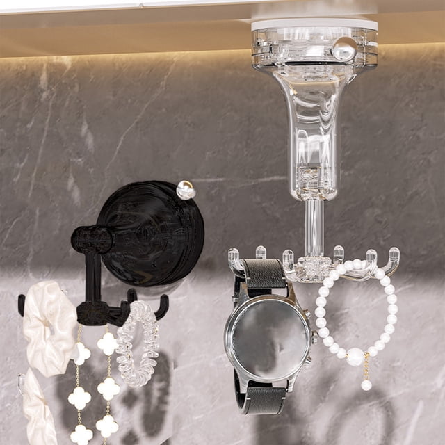 Sentmoon Over Door Hook Door Storage Bathroom Suction Cup Six Claw Rotating Hook No Drilling Wall Mounted Multifunctional Headband Jewelry Storage Wall Mounted Storage Rack
