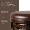 thumbnail image 4 of Maven Lane Pullman Backless Counter Stool in Dark Walnut Finish with Vintage Brown Vegan Leather, 4 of 5