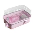 thumbnail image 3 of QualitChoice Hamster Cage Transparent Creative Hamster Habitat Rats for Pigs Bunny Guinea Pink 32x20x19cm, 3 of 6