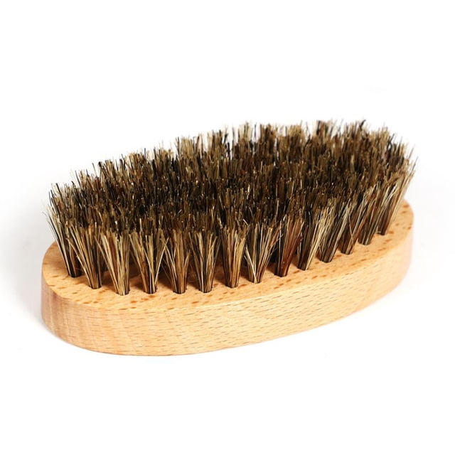 Brosse à Barbe et Moustache pour Hommes en Poils de Sanglier, Dure, Ronde, Manche en Bois, Outil de Style