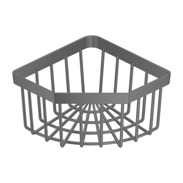 Ohufall Black Silvery Plastic Kitchen Sink Corner Sponge Storage Basket Bathroom Hole Free Triangle Drain Rack with kitchen sink organizer storage home and kitchen