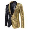 thumbnail image 1 of Costume à Paillettes pour Hommes, Robe à un Bouton, Costume de Performance, Veste à Col à Revers à Manches Longues, 1 of 3