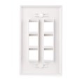 thumbnail image 2 of axGear 10 Paquets Plaque Murale 6 Ports Blanc Couvercle de Sortie à Bascule Incassable, 2 of 5