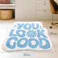 thumbnail image 2 of SHIYUE You Look Good Bath Mat Cute Funny Flower Bathroom Rug, Soft Absorbent Water Non Slip, Superior Washable Microfiber Cool Shower Preppy Decor Rug (Sky Blue 21"x25"), 2 of 8