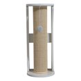 thumbnail image 1 of Cats Scratch Post with Interactive Ball Toy Vertical Scratcher Cat Climbing Pole White Beige 63x25cm, 1 of 9