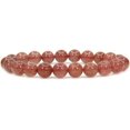 thumbnail image 1 of Bracelet Extensible Unisexe en Perles Rondes de 8 mm en Quartz Fraise Naturel de Qualité A 7 Pouces, 1 of 5