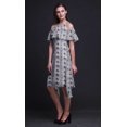thumbnail image 3 of Bimba Robe Midi Évasée pour Femme à Épaules Dénudées, Imprimé Floral Violet, Manches Volantées, Tunique - XX-Grand, 3 of 6