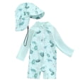 thumbnail image 1 of MIASHUI Boys One Piece Rash Guard Swimsuits Long Sleeve Swim Shirt for Kids Bathing Suits,Light Green,0-3 Months, 1 of 3