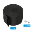 thumbnail image 3 of 2.8" 20FT Protective Hose Sleeve with Snap Fastener, Polyester Fiber Cable Cover Sheath Protection, Black, 3 of 5