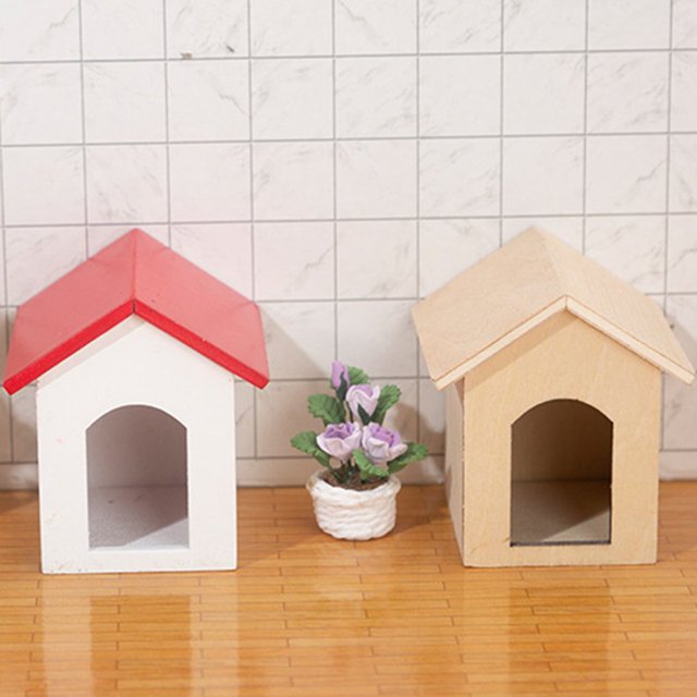 Maison pour Chien Miniature 1 12 Réaliste Excellente Finition Bois Fée Micro Paysage Maison pour Enfants