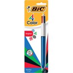 BIC 4-Color Stylo à bille rétractable, point moyen (1.0mm), Couleurs assorties, à l'encre longue durée, 1-Count