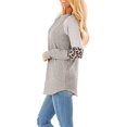 thumbnail image 2 of Womens Color Block Long Sleeve Leopard Print Tops Round Neck Striped Loose Casual Shirts Tunic Tops, 2 of 4
