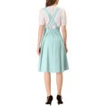 thumbnail image 3 of Unique Bargains Jupe Midi Plissée à Bretelles Rétro à Taille Élastique pour Femme, Vert Pâle, TG, 3 of 6