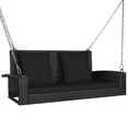 thumbnail image 1 of Patiojoy Outdoor Wicker Porch Swing Bench 2-Person Patio Rattan Swing Chair W/ Soft Cushions Black, 1 of 8