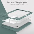 thumbnail image 3 of for iPad 10.2(2019/ 2020), iPad 10 10.2 Inch Case with Transparent Shockproof Back Cover[Built-in Pencil Holder,Auto Sleep/Wake,Camera Protection]-Green, 3 of 7