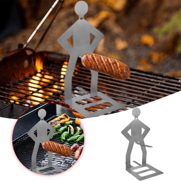 Funny BBQ Stand Man Hot Dog Holder - Reusable Stainless Steel Sausage Stand for Grilling, Camping & Parties - Novelty Hot Dog Roaster Grill Accessories