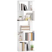 Bibliothèque géométrique HOMCOM, étagère en S à 5 niveaux, blanche