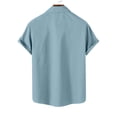 thumbnail image 4 of cfhntfmh Short Sleeve Shirts for Men Button down Casual Summer Shirts Beach Vacation Solid Color Tshirts Collared Neck Tops, 4 of 7