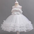 thumbnail image 2 of LOVZFMLL Jupe Princesse à Nœud pour Filles, Été, Manches Courtes, Volants, Dentelle, Col Rond, Broderie, en Maille, 2 of 8